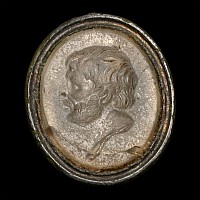 Neo-Classical Glass Fob Seal with Bust