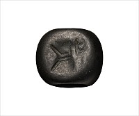 Sasanian Haematite Stamp Seal with Ibex