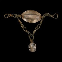 Roman Bronze Chain and Rock Crystal Pendant Set