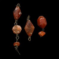 Roman Bronze and Carnelian Bracelet Elements