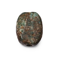 Western Asiatic Mottled Green Gemstone with Inscription