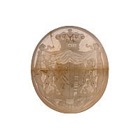 Neo-Classical Heraldic Bifacial Chalcedony Gemstone