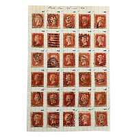 Victorian Penny Red Stamps with Plate Numbers 135 to 164