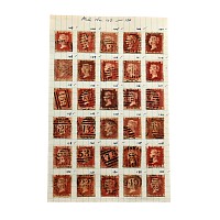 Victorian Penny Red Stamps with Plate Numbers 103 to 134