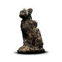 Egyptian Bronze Seated Cat Statuette