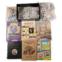 Collection of World Stamps in Six Albums and Various Bags