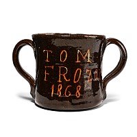 Slipware Frog 'Loving Cup' Named Tom Frozon and Dated