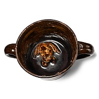 Slipware Frog 'Loving Cup' Named Tom Frozon and Dated