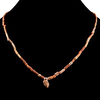 Roman Coral-Coloured Glass and Other Bead Necklace String