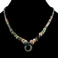 Roman Green Glass Bead Necklace String