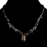 Roman Black Glass and Other Bead Necklace String