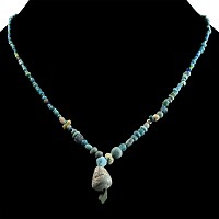 Roman Turquoise Glass and Other Bead Necklace String