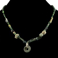 Roman Green Glass Bead Necklace String