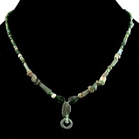 Roman Green Glass and Other Bead Necklace String