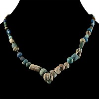 Achaemenid Turquoise Glass and Other Bead Necklace String