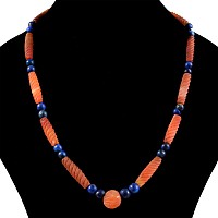 Bactrian Style Lapis Lazuli and Carnelian Bead Necklace String