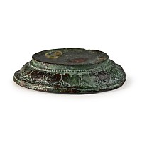 Roman Bronze Decorated Statuette Base