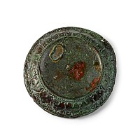 Roman Bronze Decorated Statuette Base