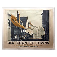 Large Original Railway Poster - Old Country Towns by Gregory Brown