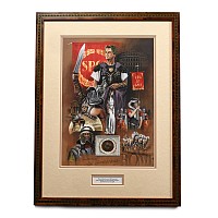 Silver Roman Coin and Framed Limited Edition Print