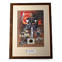 Bronze Roman Coin and Framed Limited Edition Print