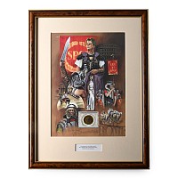 Bronze Roman Coin and Framed Limited Edition Print