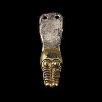 Scandinavian Pre-Viking Period Silver-Gilt Beast-Headed Strap End