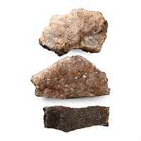 Group of Three [3] Quartz and Amethyst Crystal Sections