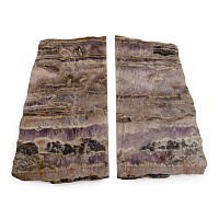 Two Large Cut and Polished Slabs of Rare Vintage Blue John Fluorite