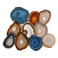 Group of Ten [10] Cut and Polished Agate Geode Slices