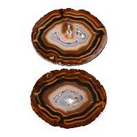 Two Large Cut and Polished Agate Geode Slices
