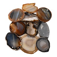 Group of Ten [10] Cut and Polished Agate Geode Slices
