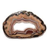Large Cut and Polished Banded Agate Crystal Geode Slice