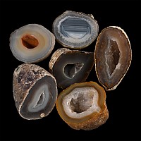 Group of Six [6] Large Cut and Polished Agate Geode Halves