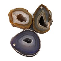 Group of Three [3] Large Cut and Polished Agate Geode Specimens
