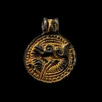 Scandinavian Viking Silver Pendant with Beast