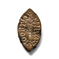 Medieval Lead Vesica-Shaped Seal Matrix