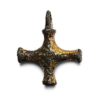 Medieval Gilt Bronze Cross Pendant