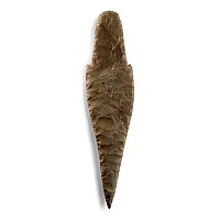 Massive North American Stone Age Knapped Grey Chert Ceremonial Adena Spear Point