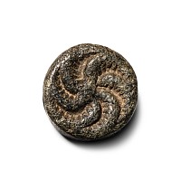 West Central Asian Green Stone Stamp Seal with Eight-Pointed Star Whorl