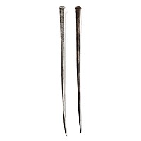 Proto-Elamite Silver Engraved Cloak Pin Pair