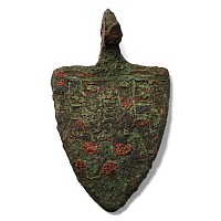 Medieval Knight's Enamelled Bronze Heraldic Horse Harness Pendant