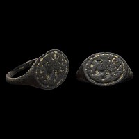 Medieval Bronze Ring with Stag