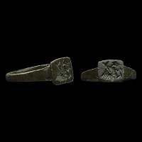 Byzantine Bronze Ring with Gryphon