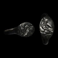 Greek Bronze Ring with Bird