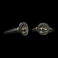Merovingian Bronze Ring with Antelope Facing Right