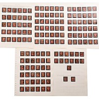 Great Britain (GB), Queen Victoria (QV), Letters in All Four Corners Penny Red Plates Set