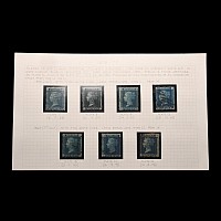 Great Britain (GB), Queen Victoria (QV), Letters in All Four Corners Two Penny Blue Plates Set