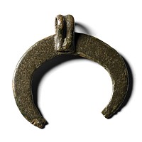 Roman Bronze Lunar Pendant