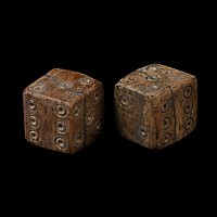 Roman Bone Gaming Dice Pair